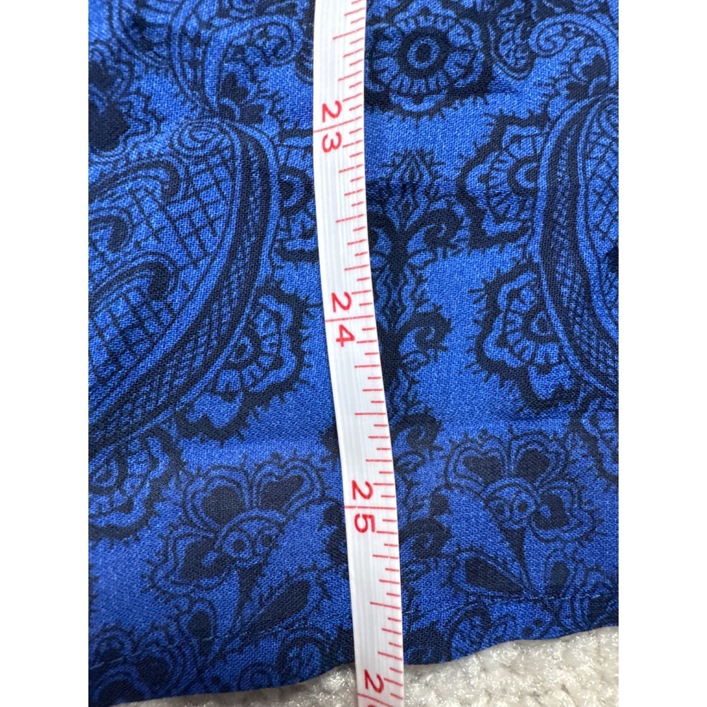 DressBarn Blouse Top Womens Size S Blue Ombre Paisley Sequin 3/4 Sleeve Pleated - Picture 8 of 8
